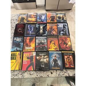 Lot Of 20 Action DVD Movies Kill Bill Tomb Raider Spider-Man X-men Mortal Kombat